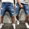 Pantaloncini casual da uomo Jeans alla moda Pantaloni corti Jeans skinny distrutti Pantaloni strappati Denim sfilacciato 210716