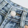 ZA Женщины разорвали прямые джинсы джинсов промывают всю длину высокой талии мама джинсовые брюки карманные отверстие широкопоглощенные брюки дамы 210809