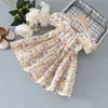 Summer Princess Baby Girl Dress Party Urodziny Tutu Sukienka Kwiatowe Dzieci Sukienki Dla Dziewczyn Odzież 1-6y Maluch Ubrania Vestidos Q0716