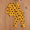 0-24M Autumn Spring born Infant Baby Boy Girl Clothes Set Knitted Long Sleeve Dot Tops Pants Outfits Pajamas 210515