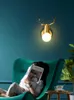 Vägglampor LED Full mässing Justerbar sängbelysning Antlers design för sovrumsomkopplare 220V lampa EU