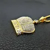 Ortodox Church Crown Cross Pendants Halsband för kvinnors guldfärg Stainlsteel -kedja Iced Out Bling King Jewelry X05099248480