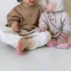 Crianças moletons bebê meninos de manga comprida tops de algodão criança criança arco-íris arco-íris design roupas criança solta moletom 12m-6y 211110
