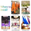 5*2.8m Aerial Yoga Hammock Set Fitness Yoga Stretch Anti-Gravity Swing Sling Inversion Belts Include Daisy Chain/Carabiner H1026