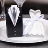 100 قطعة / السلع العروس والعريس زفاف الحلوى مربع هدية لصالح صناديق الزفاف bonbonniere الحدث حزب اللوازم مع الشريط 210724