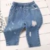 2 3 4 5 6 ans enfant en bas âge garçons jean décontracté coréen pantalon en Denim ample pour garçon taille élastique déchiré printemps automne pantalon 2020 nouveau G1220