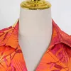 Imprimez des vestes florales pour femmes revers manches longues à manches simples coups de couleur Trenchs de couleur Femmes de mode 210524