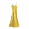 Sukienka Corset Summer Cross V-Neck Cienkie paski Boczne Przyciski Vent Halter Maxi Dresses Casual Woman Robe Femme 210709