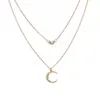 Collana con ciondolo luna bohémien per donna Collare con accessori per gioielli per feste multistrato color oro con strass lucidi