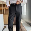 Erkek Pantolon Sonbahar Kış İş Rahat Kore Ince Örgün Elbise Erkekler Için İngiliz Ofis 5 Katı Renk Erkek Pantolon