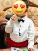 Spring Autumn 2 3 4 6 8 10 Years Children White Cotton Long Sleeve Turn-Down Collar Bow Handsome Shirts For Kids Baby Boys 210529