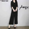 Kvinnors kostym Jumpsuit bodysuit kvinnlig kropp för kvinnor sommar chiffong svart rompers kvinna sexiga eleganta jumpsuits kvinnans 210519