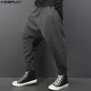 INCERUN Vintage hommes lâche entrejambe drapé Pantalon danse Baggy Pantalon hommes cordon sarouel hommes Pantalon Hombre grande taille 20213S