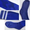 Fotbollsstrumpor Man Knä Hög Striped Tube Athletic Football Sock för Boys Girls Vuxna