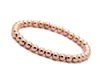 Wholale 10 pz/lotto 6mm 24K Oro Reale, Oro Rosa, Platino Placcato Rotondo Perline di Rame Uomo Donna Regali Di Compleanno Bracciale Elastico