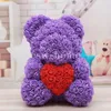 Favor Favor 1 pc 40cm Rose Teddy Bear Coração Flor Artificial para o presente de Natal do casamento do dia dos namorados