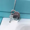 20021 Fashion Original 925 zilveren liefde ketting charme hart hanger ketting 1: 1 sleutel vrouwen diy hart charme sieraden cadeau clavicle chain q0127