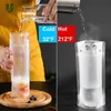 100pcs 250ml-500mlスタンドアッププラスチックドリンクポーチストローフードグレードプラスト付き飲料パッケージワインジュース液体梱包ポーチ