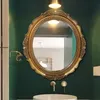 Mirrors Vintage Baroque Decorative Gold Frame Nordic Oval Wall Bathroom Espejo Pared Room Decoration OF50JZ