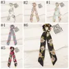 Scrunchies Hair Ties Scarf Chiffon Floral Long Bow Streamer Elastic Ribbon Hairbands Accessories Ponytail Holder 6 Colors Optional BT6570