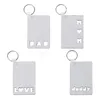 Blank MDF Thermal Transfer Keychain Pendant Square Sublimation Printing Keyring with Round Ring