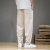 Pantalons pour hommes hommes coton lin taille élastique décontracté sarouel pantalon de survêtement ample pantalon traditionnel chinois Pantalons