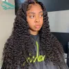 Bythair Curly Human Hair 13X6 HD Transparent Lace Front Wigs With Baby Hairs Pre Plucked Natural Hairline Black Color Deep Wave Bleached Knots