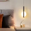 Arte moderna a cavo lungo comodino lampada appesa lampada acrilica sconces bar camerette per ufficio luci a sospensione bianca calda luce bianca