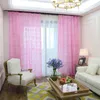 Pastoral Korean Creative White Lace 3D Rose Curtain Pink Voile Custom Window Screens For Marriage Living Room Bedroom wp148-40 211203