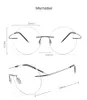 Fashion Sunglasses Frames Round Rimless Eyeglass Frame Optical Women Frameless Clear Lens Metal Big Circle Flexible Eye Glasses Fo6217094