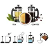 Edelstahl-Glas-Teekanne, Kaffeebereiter, französischer Tee-Perkolator, Filterpresse, Kolben, 1000 ml, manuelle Kaffee-Espressomaschine