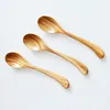 100st Olive Wood Spoon trä soppskedar för att äta blandning omrörande matlagning Lång handtag honungsked japansk stil Dh8575