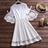 Mori tjej sommar sexig patchwork mesh plaid klänning kortärmad tryckta falska två stycken sundress preppy stil söt vestidos 210520