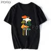 Wild Mushroom T Shirt Ullzang Graphic Hommes T-shirt Cartoon 90s Tshirt Esthétique Style Coréen Top Tees Femme Surdimensionné T Shirt Y0526