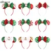 10 unids/lote Popular Navidad Santa Claus orejas de ratón diadema mujeres caramelo banda niñas Festival arco fiesta accesorios para el cabello