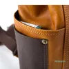 Original new retro backpack men's trend hand-washed vegetable tanned leather computer leather men's travel backpack