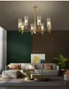 American Minimalism Copper Herten LED E27 Kroonluchter Lamp Woonkamer Glas Shades Hanger Lighting Luster Luminarias