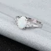 Fashion Color Gem Diamant Ring Enkel Ovala Kvinnors Ring Titan Stål Rostfritt Stål Ring G1125