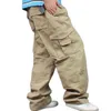 Szeroko nogi Hip Hip Spodnie Mężczyźni Casual Cotton Harem Cargo Spodnie Luźne Baggy Spodnie Streetwear Plus Size Joggers Mężczyźni Odzież 211112