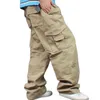 Pantaloni hip-hop a gamba larga da uomo Pantaloni cargo Harem in cotone casual Pantaloni larghi larghi Streetwear Pantaloni sportivi taglie forti Abbigliamento uomo 211112