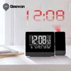 Relógio de projeção de geevon com temperatura e umidade Tabela Assista USB Digital LED Data Snooze função projetor despertador 211111