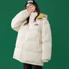 Kış Kadın Büyük Boy Parkas Ceketler Casual Kalın Sıcak Kapşonlu Desen Coat Kadın Kış eskitmek Spor Ceket parkas 211108