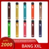 Bang XXL 2000 퍼프 퍼프 바 일회용 vape 펜 전자 담배 장치 800mAh 배터리 6ml 포드 증기 vape 키트 도매 vapes