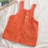 Mädchen Kleid Sommer Mädchen Mini Retro Süße Hosenträger Solide Overalls 210611