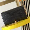 مبيعا أنثى مصمم حقيبة الكتف التمساح حقائب crossbody حقائب عادي موضوع مطرزة الحرف غلق بمشبك رفرف عارضة الجيب فاخر سلسلة OWHIDE HANDBAG MM الأسود