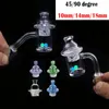 45/90 degree Flat Top Quartz Banger+Spinning Carb Cap + terp pearls with 10/14/18mm Male Female Thick Domeless banger nail for Dab Rig Bong