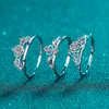 ANZIW 925 Sterling Silver Moissanite Diamond 013CT Sweet Princess Crown Engagement Pierścionek dla kobiet Biżuteria Prezenty