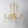 Chandeliers American Luxury Crystal Fringed Lights For Bedroom Living Room Home Post Modern Dining Candle Lamps Lighting