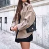 ZXQJ 빈티지 여성 낙타 모직 재킷 봄 - 가을 패션 숙녀 우아한 느슨한 긴 코트 Streetwear Girls Chic Outwear