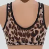 25 # Sports Bra Leopard Impresso Botão Frente Sexy Push Up Underwear Fivela Mulheres Anti-Fantason Grande Tamanho Lingerie Yoga Roupa